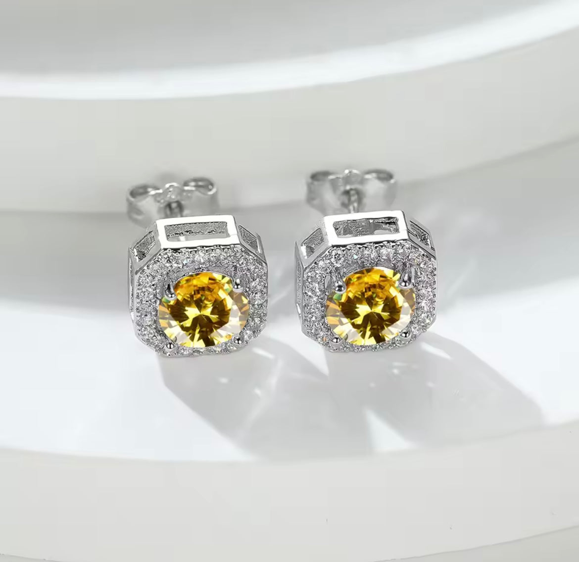 Zircon Square Stud Earrings