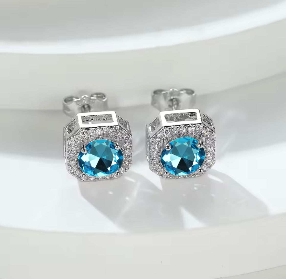 Zircon Square Stud Earrings