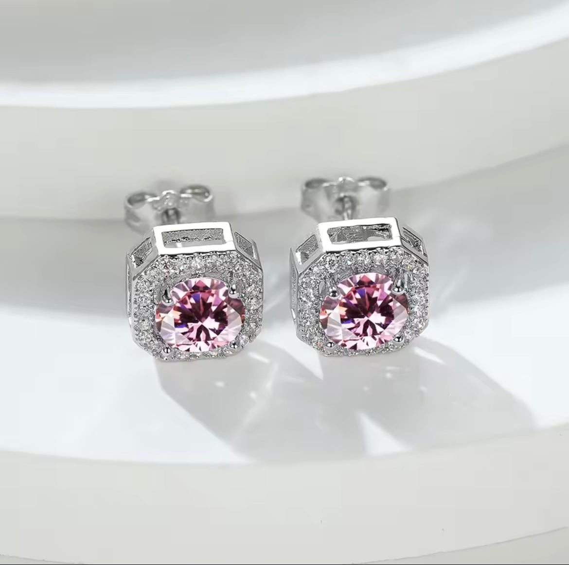 Zircon Square Stud Earrings