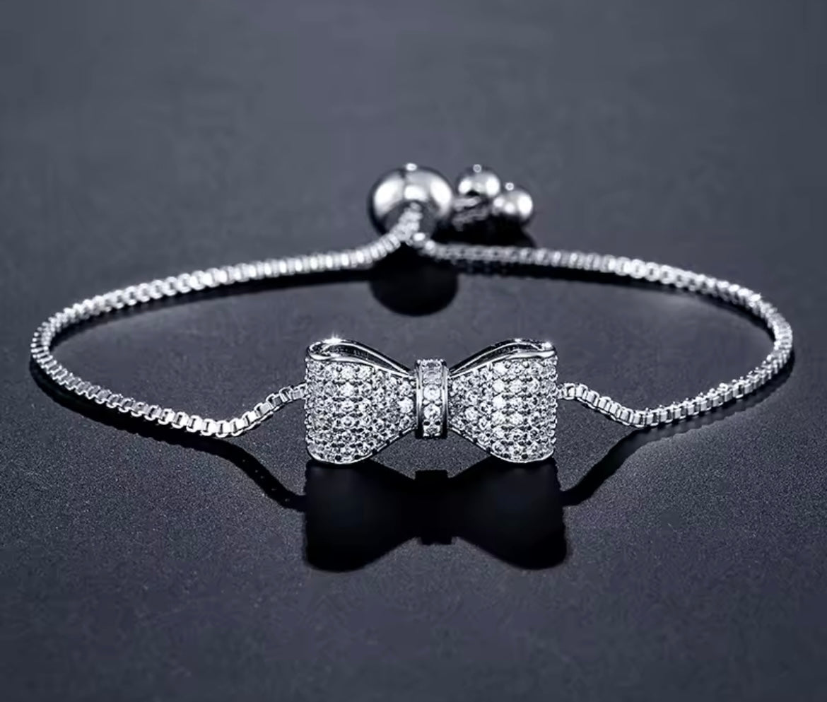 Fashion Bow Zirconia Crystal Adjustable Bracelet