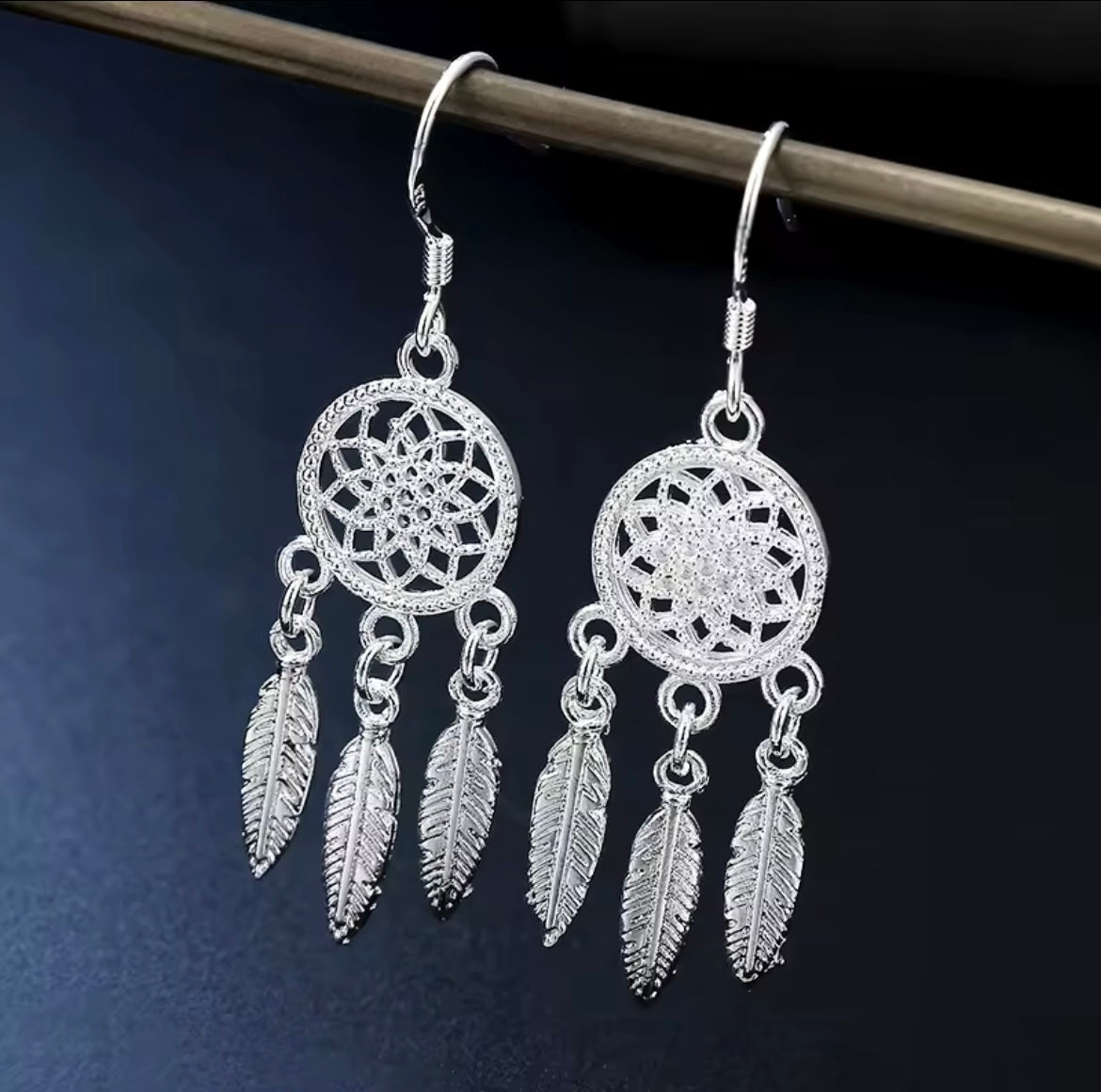 925 Sterling silver dream Catcher drop earrings
