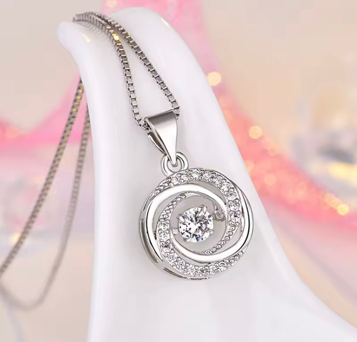 925 Sterling silver round necklace