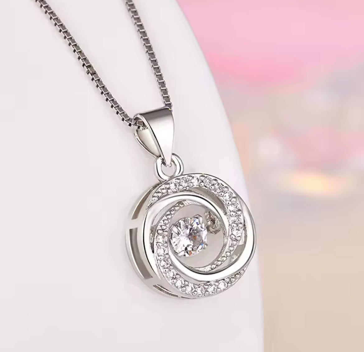 925 Sterling silver round necklace