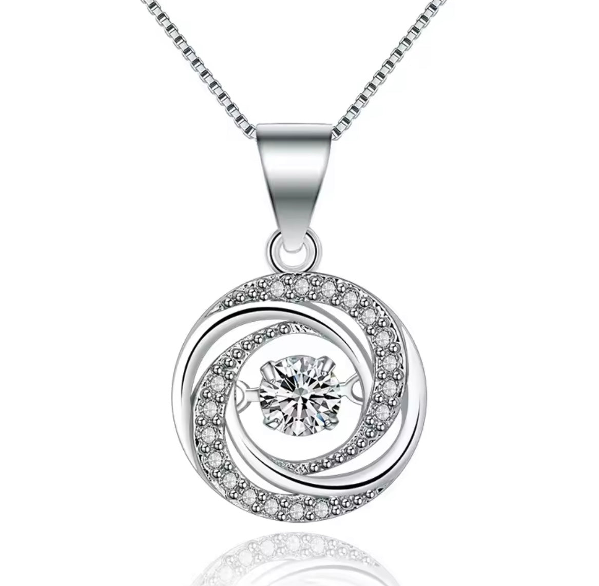 925 Sterling silver round necklace