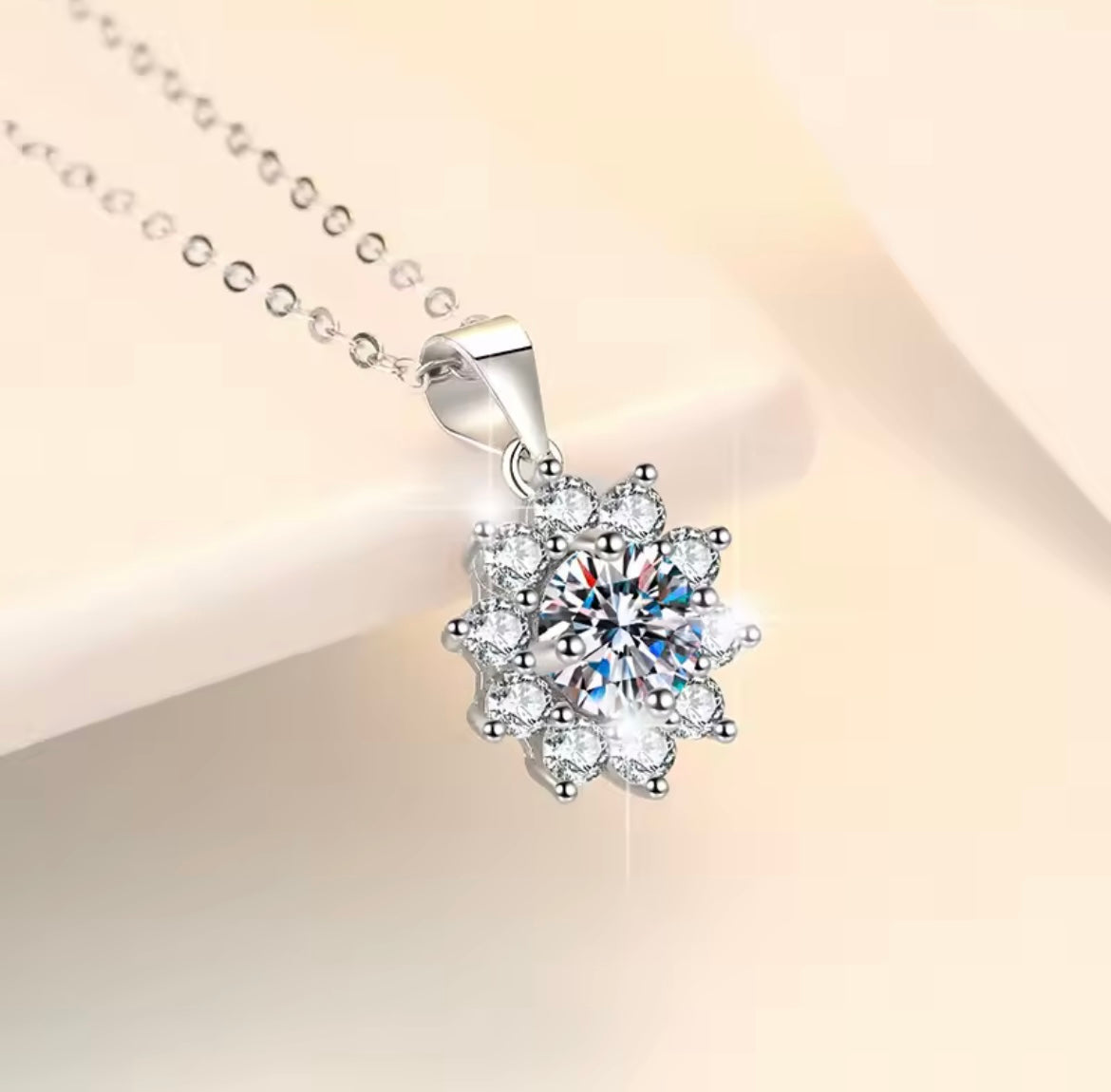 925 Sterling silver flower jewellery set