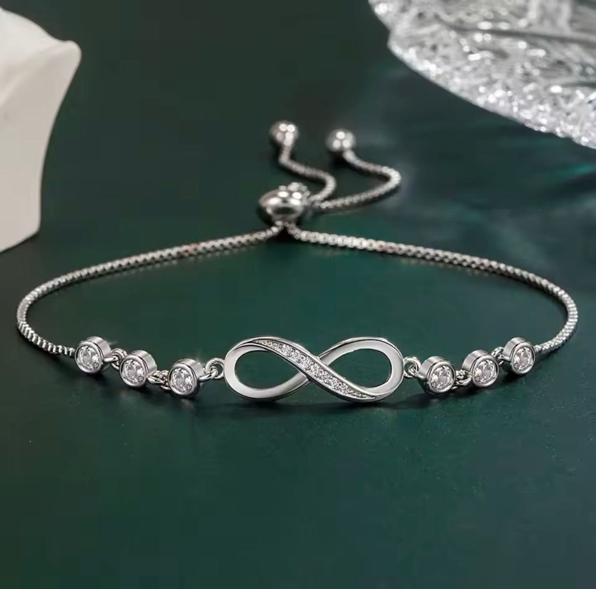 925 Sterling Silver Infinity Bracelet