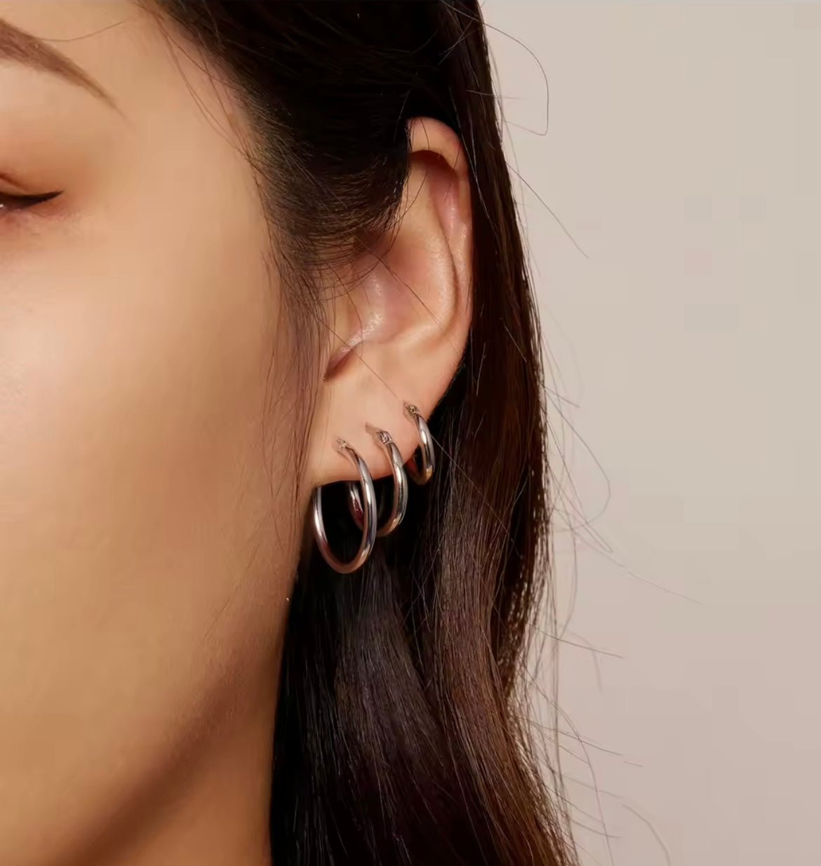 925 Sterling Silver Bold Classic Hoop earrings