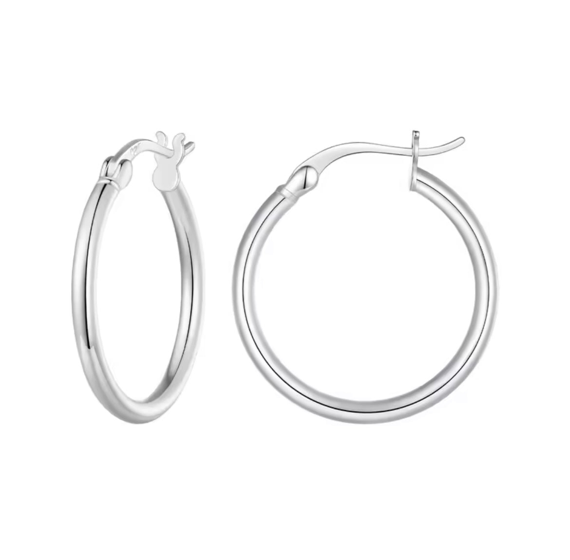 925 Sterling Silver Bold Classic Hoop earrings