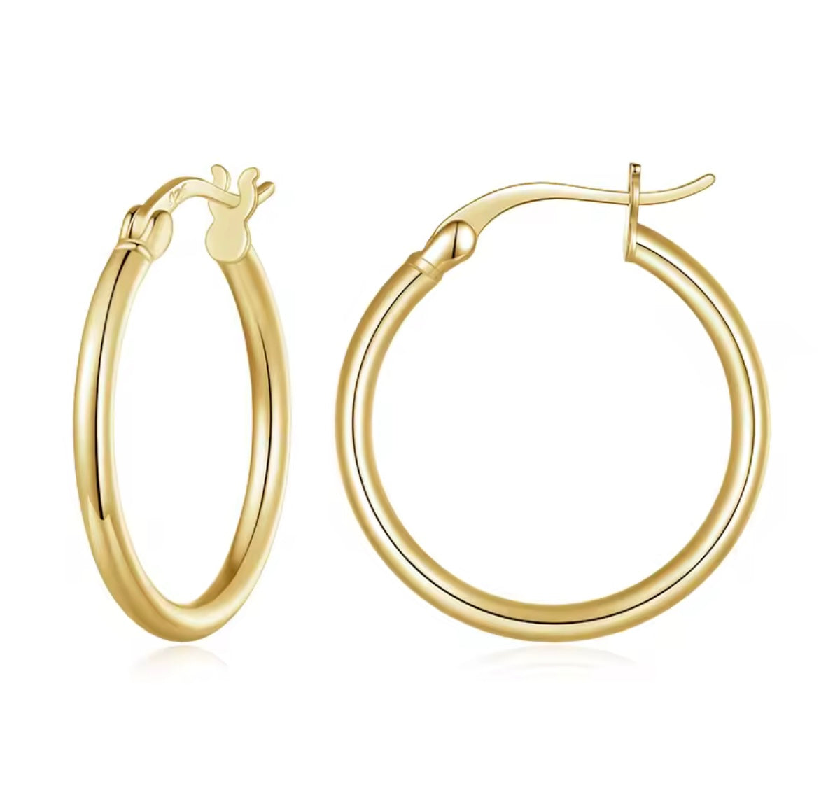 925 Sterling Silver Bold Classic Hoop earrings