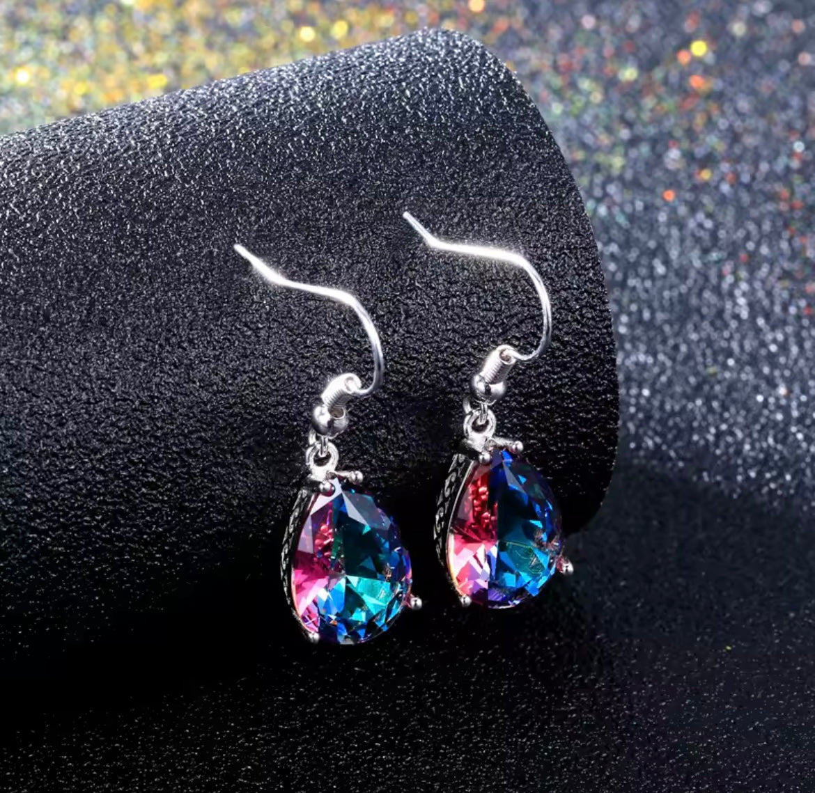 925 Sterling silver Topaz drop earrings