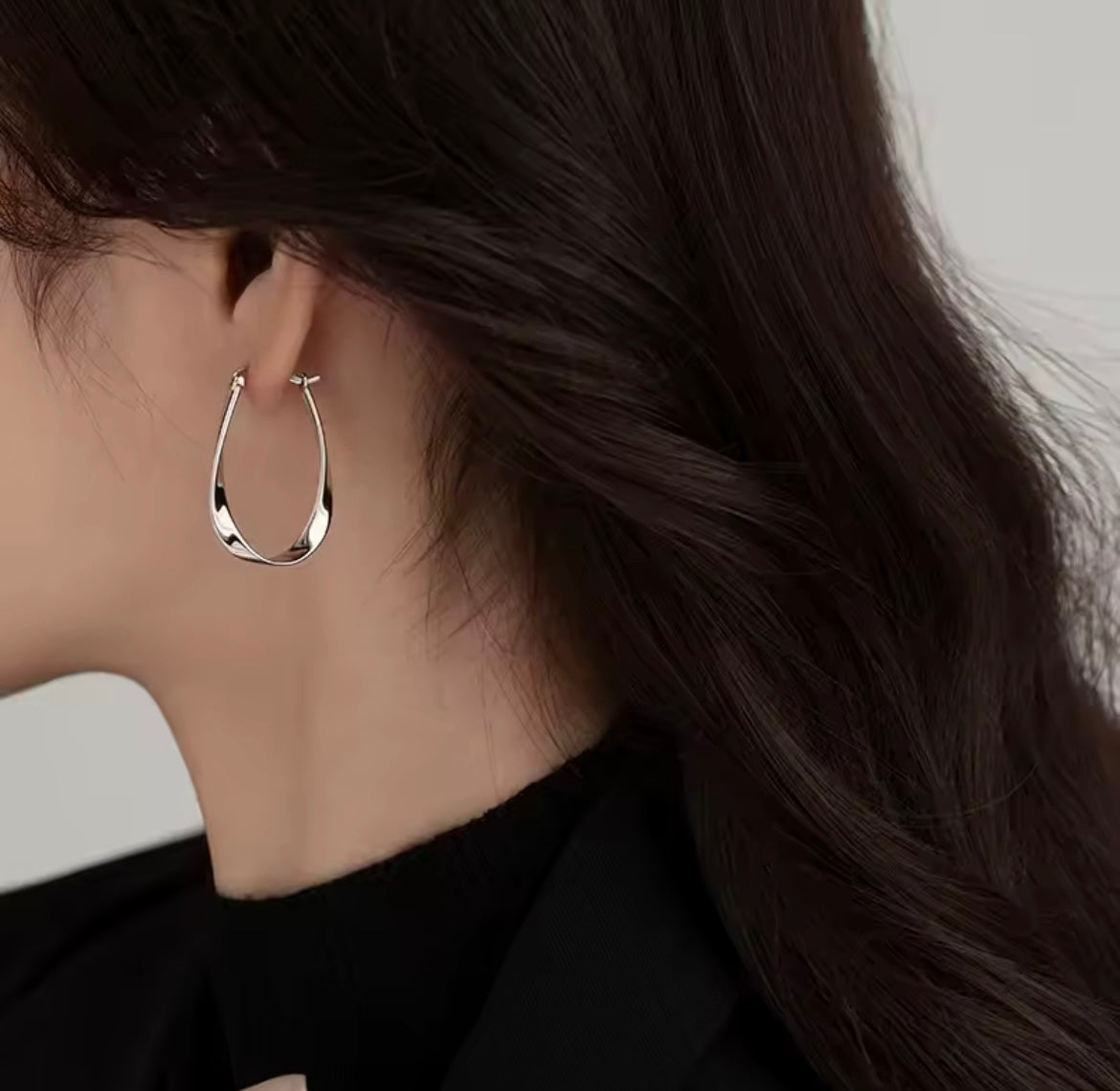 925 Sterling silver simple hoop earrings