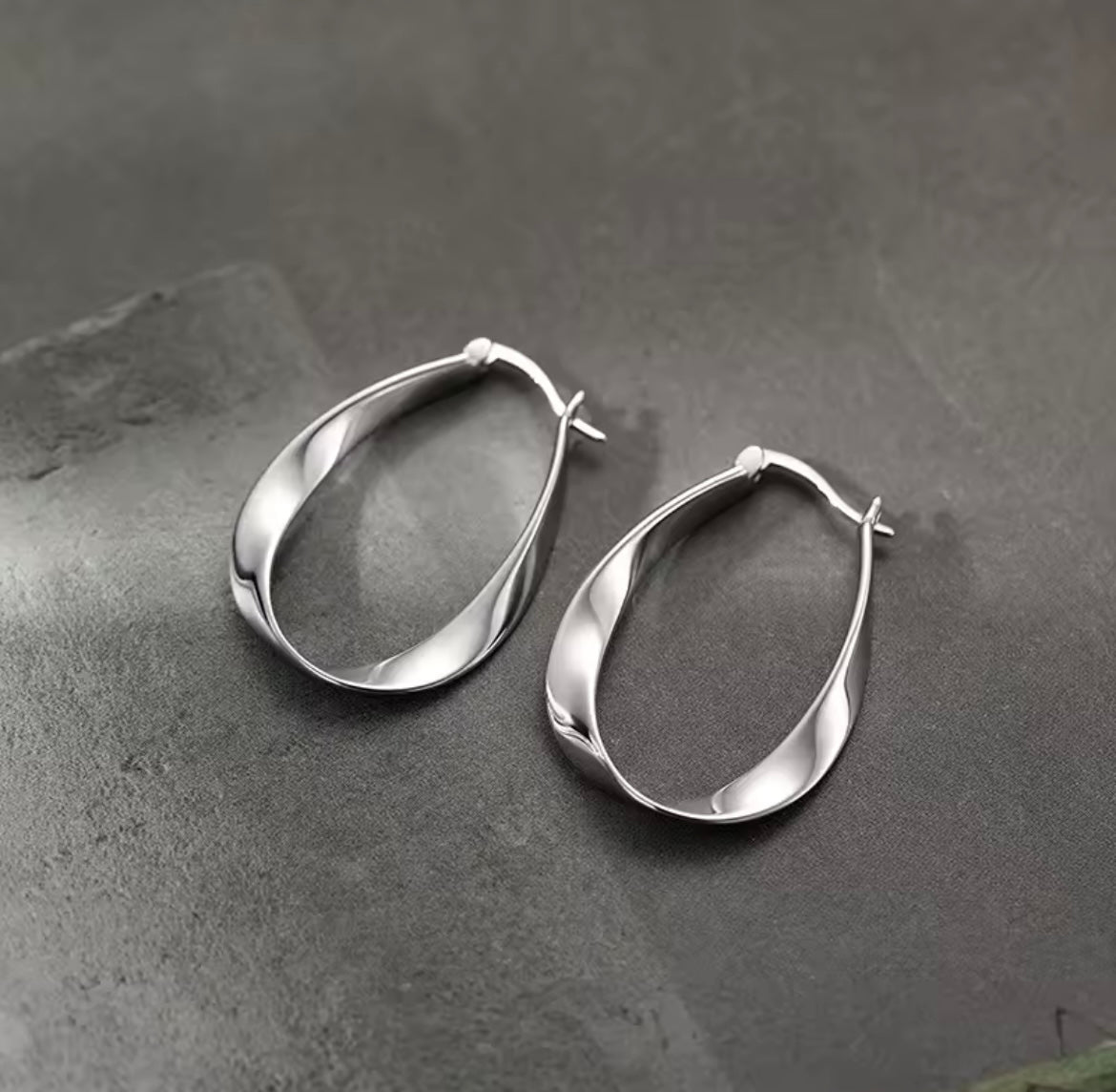 925 Sterling silver simple hoop earrings