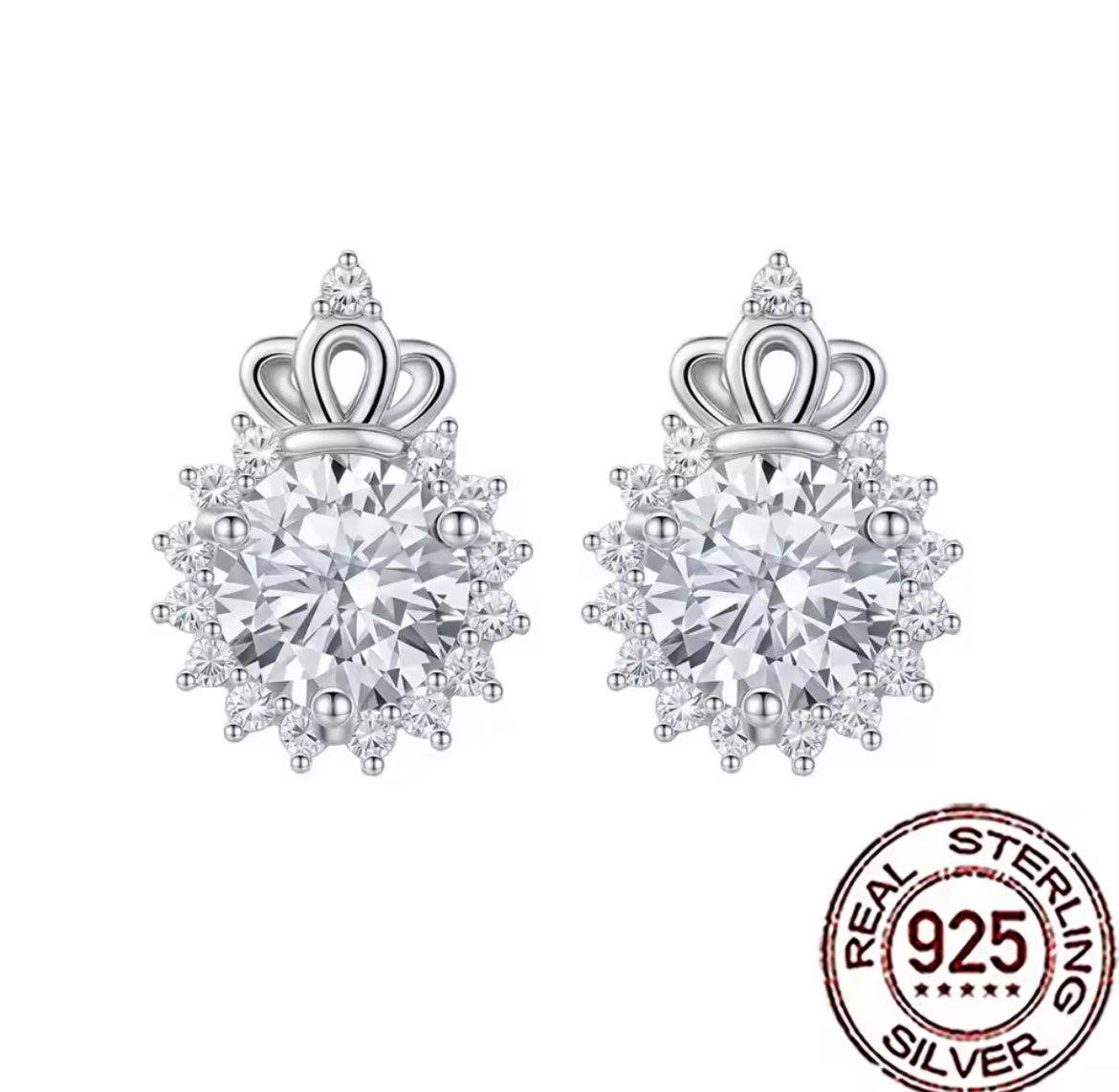 925 Sterling silver Flower Crown Necklace & earring set