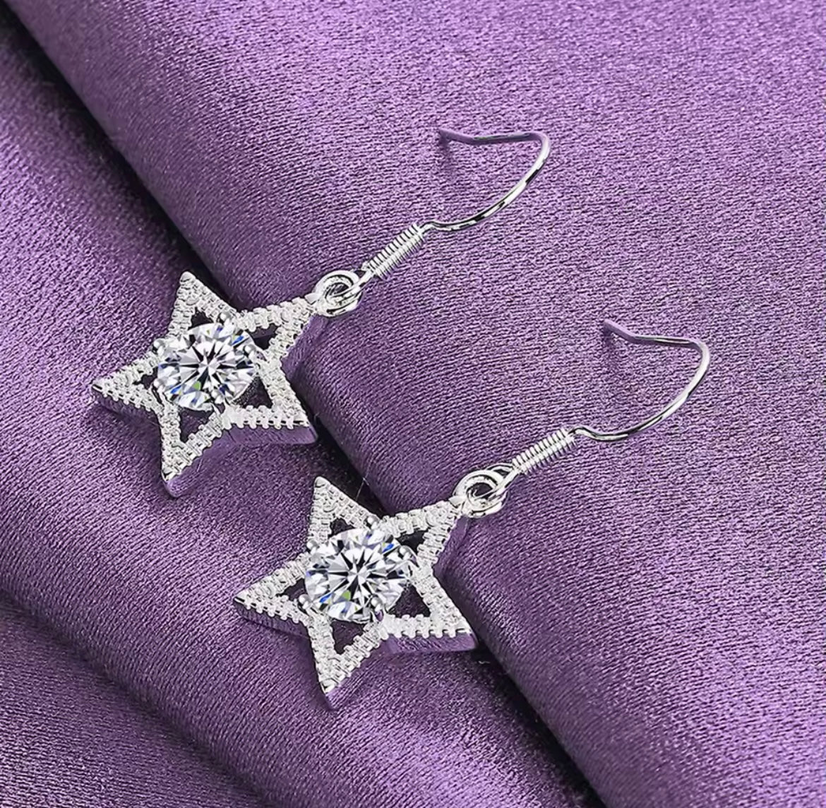 925 Sterling silver Five-Pointed Star Earrings