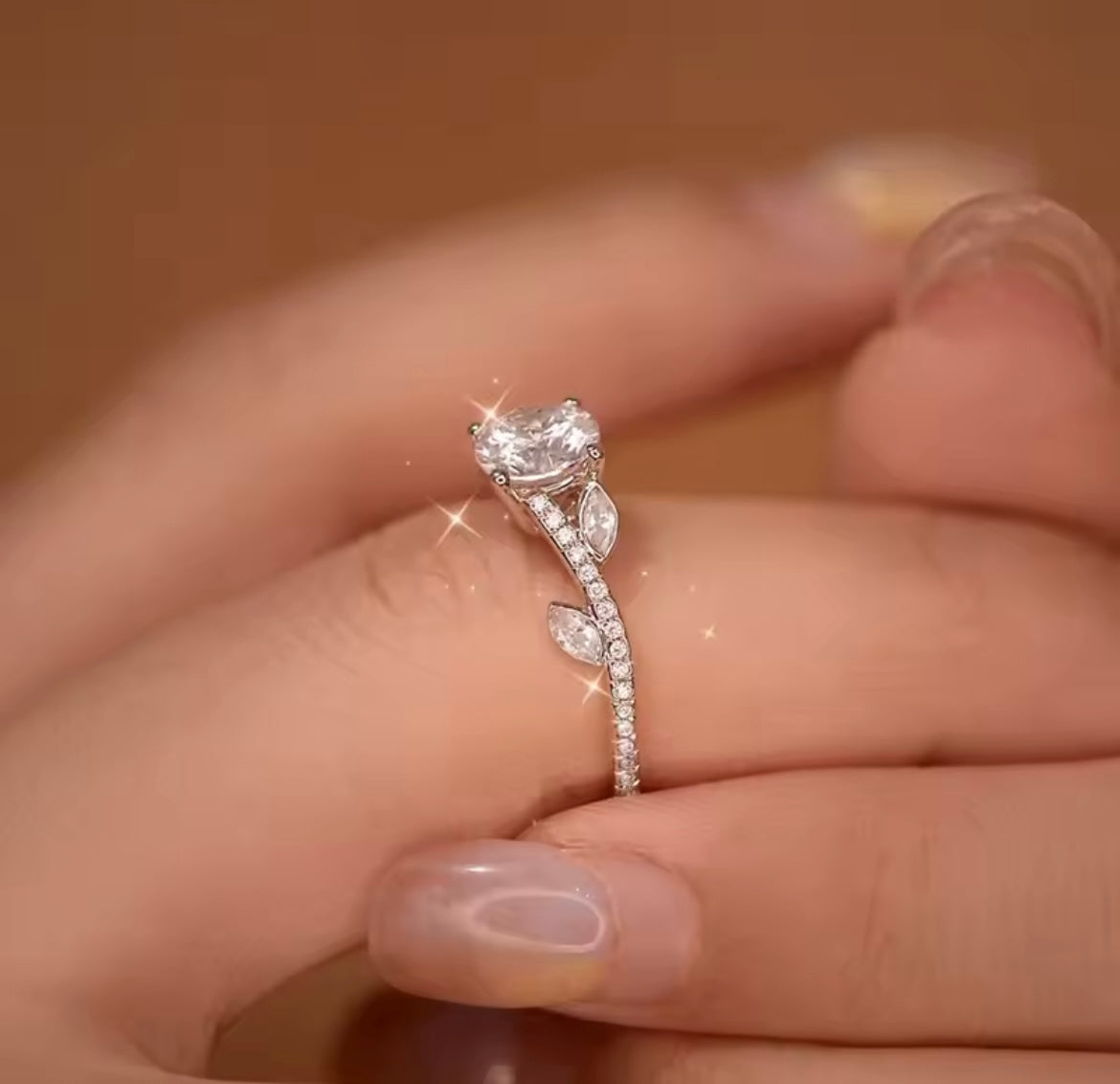 925 Sterling Silver Moissanite Ring
