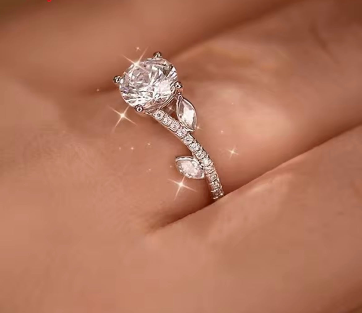 925 Sterling Silver Moissanite Ring