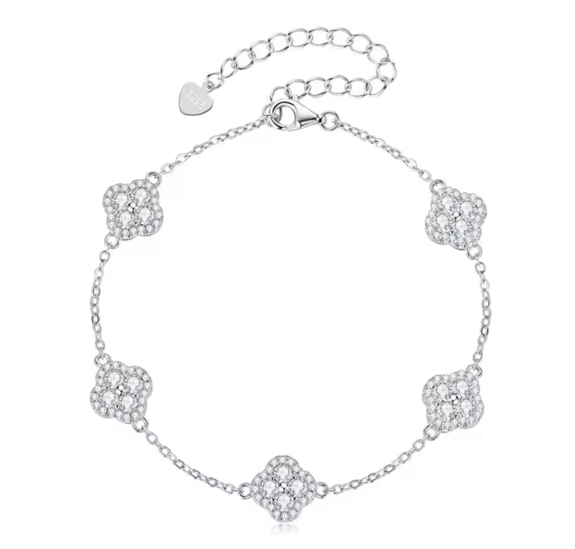 Moissanite Four Leaf Clover Jewellery Set