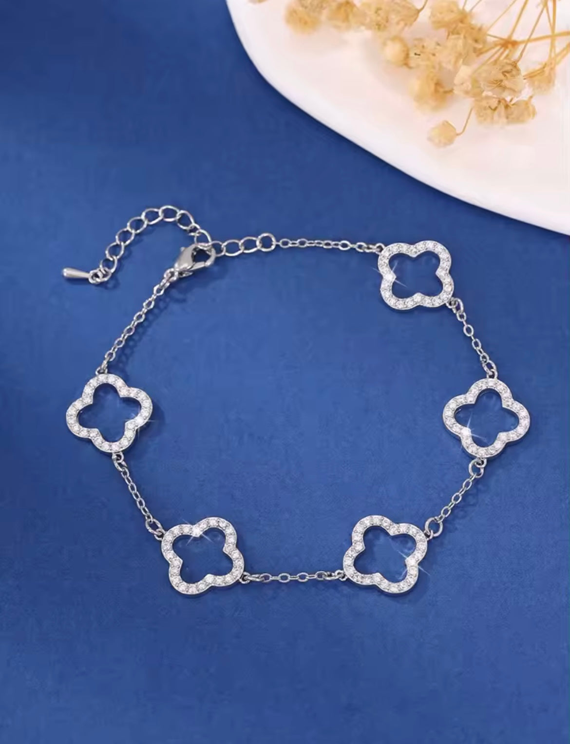 925 Sterling silver four leaf clover bracelets