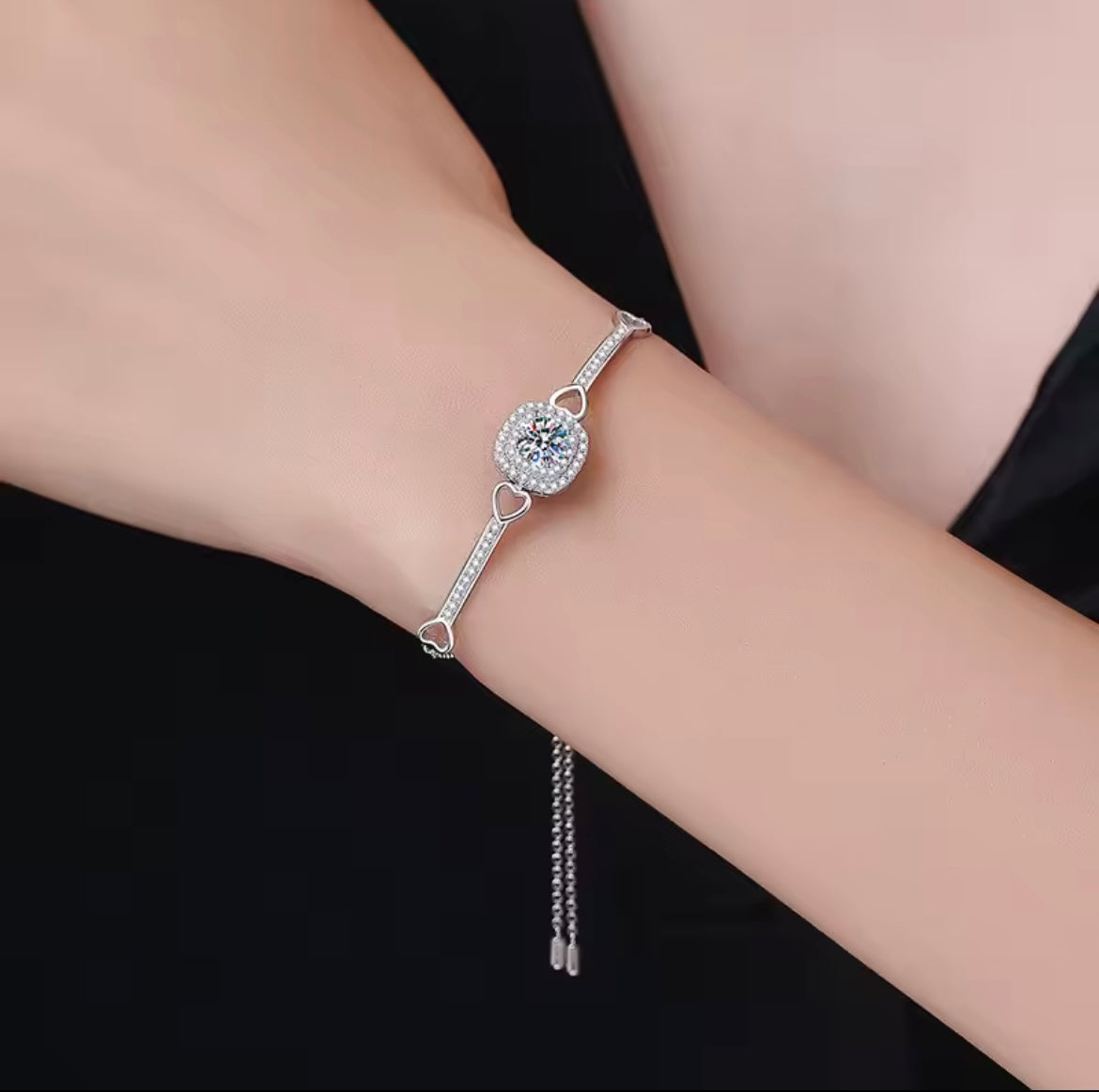 925 Sterling silver 1 carat Moissanite luxury bracelet