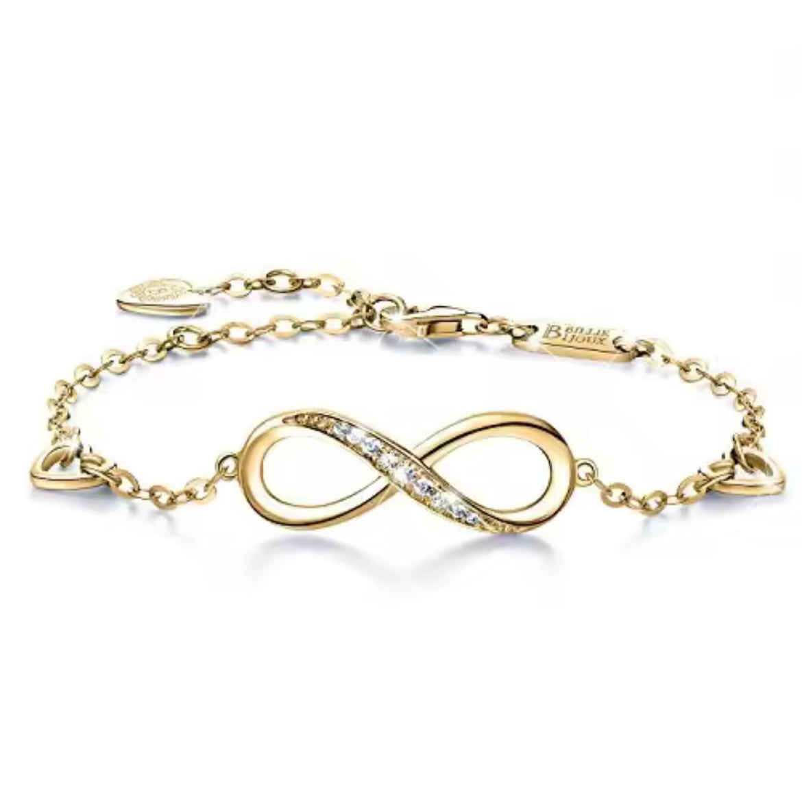 Sterling silver infinity endless love bracelet