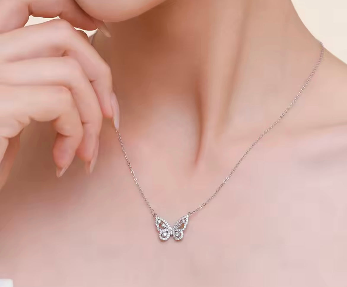 925 Sterling silver butterfly necklace