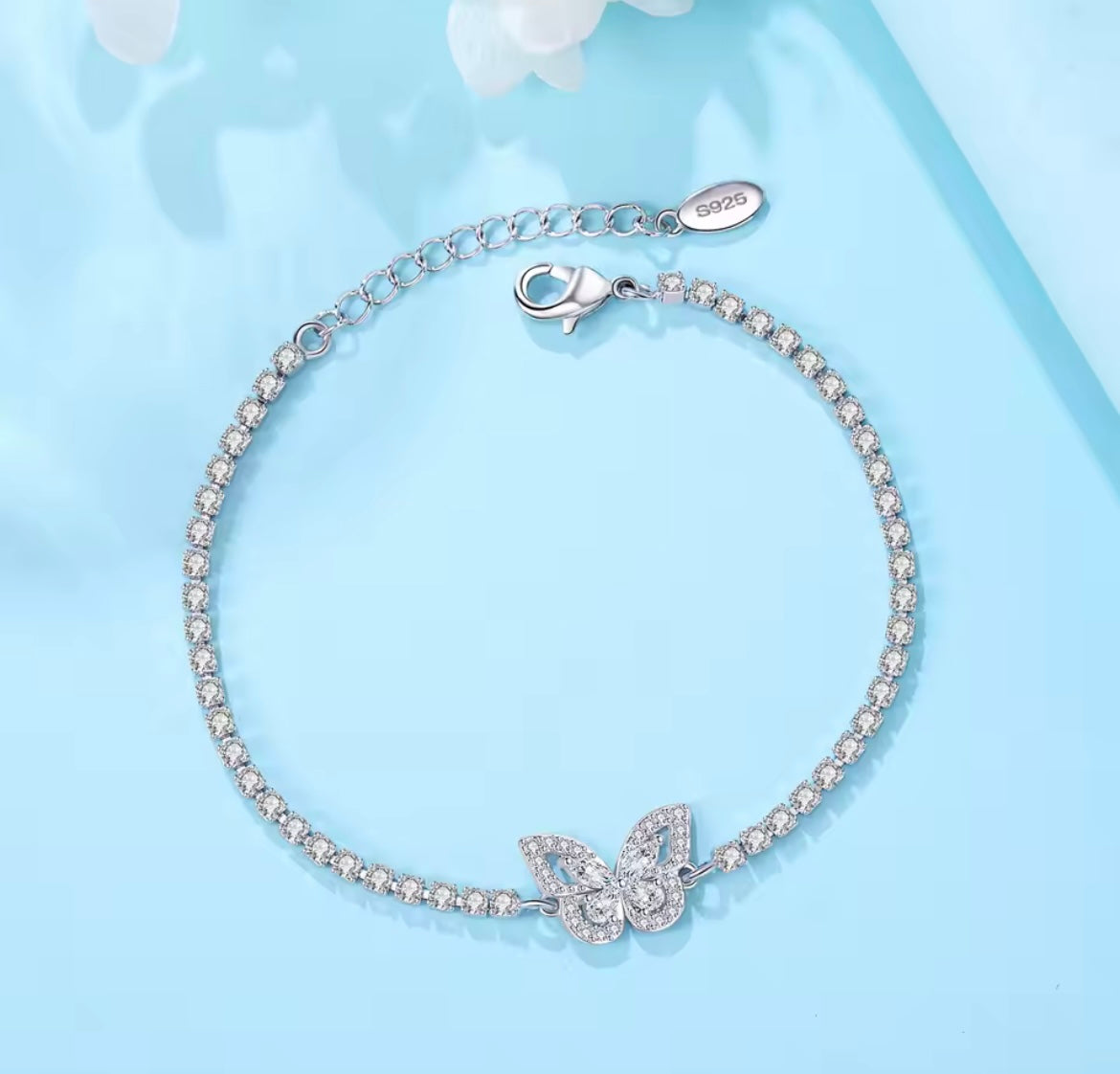 925 Sterling silver Shining Butterfly bracelet