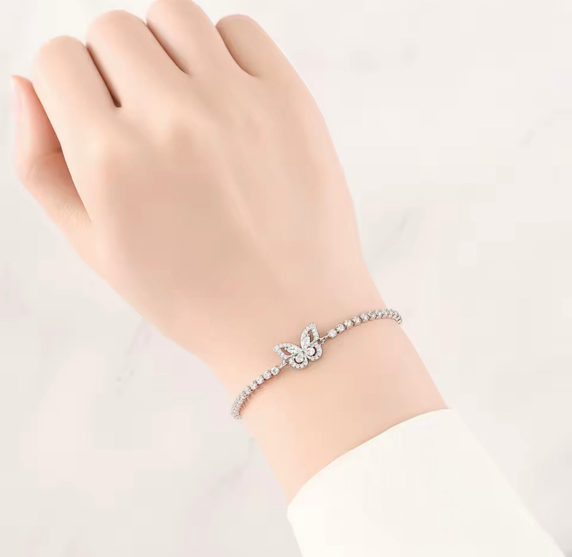 925 Sterling silver Shining Butterfly bracelet