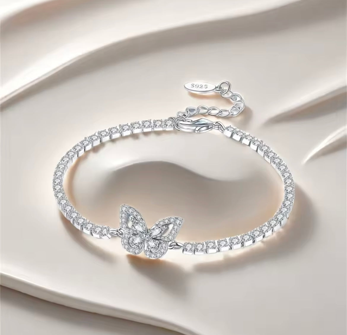 925 Sterling silver Shining Butterfly bracelet
