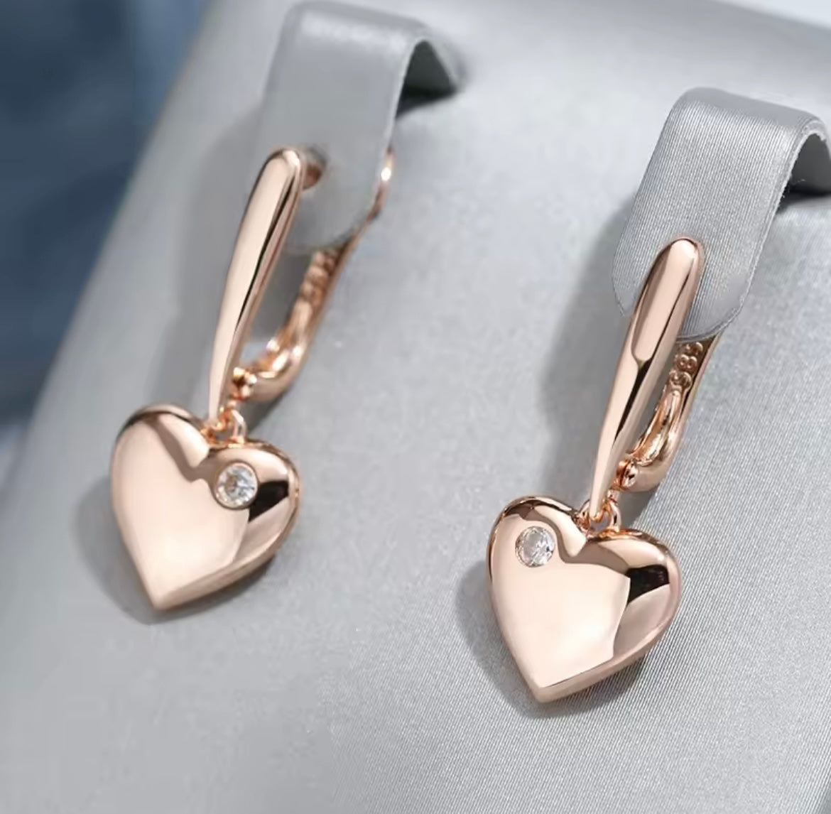 Rose gold heart earrings