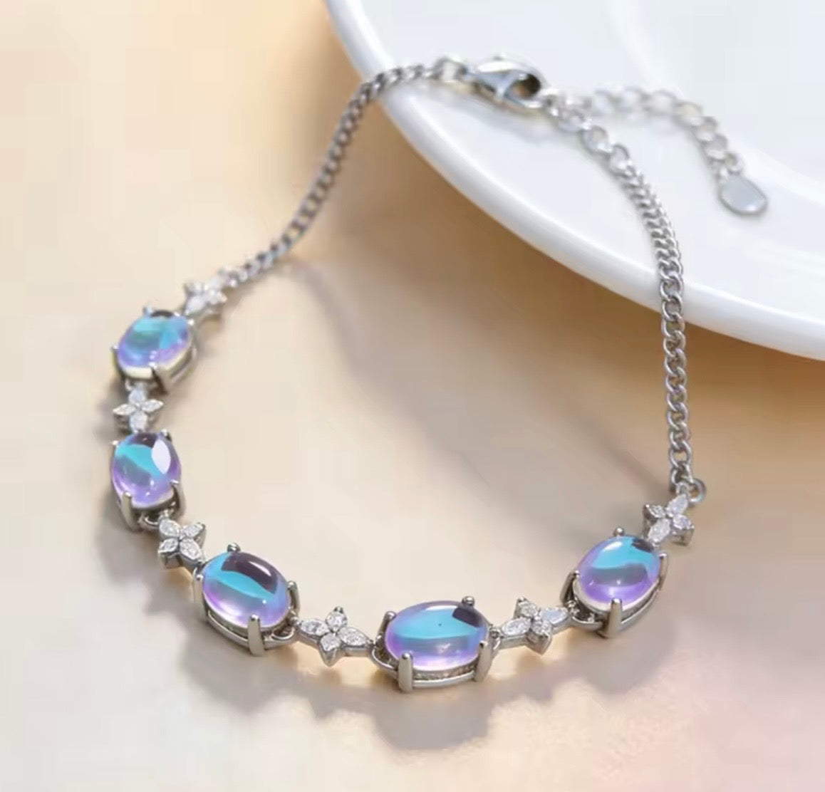 925 Sterling silver moonstone bracelet