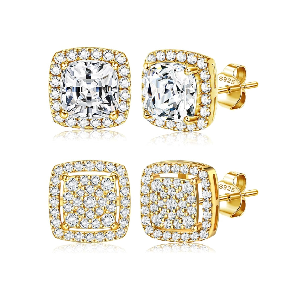 925 Sterling Silver Square Stud Earrings