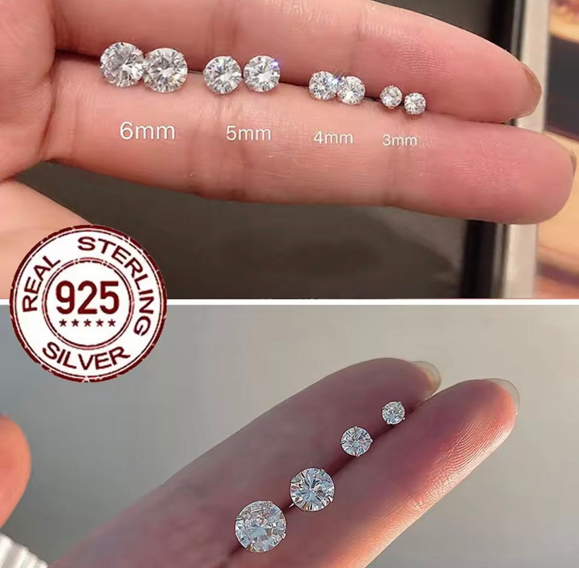925 Sterling silver stud earrings