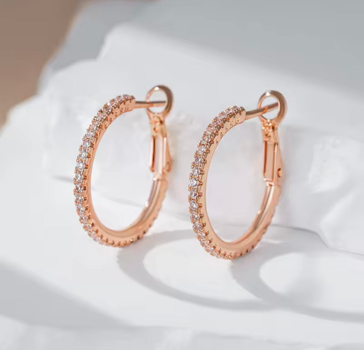 Luxury Rose gold hoops
