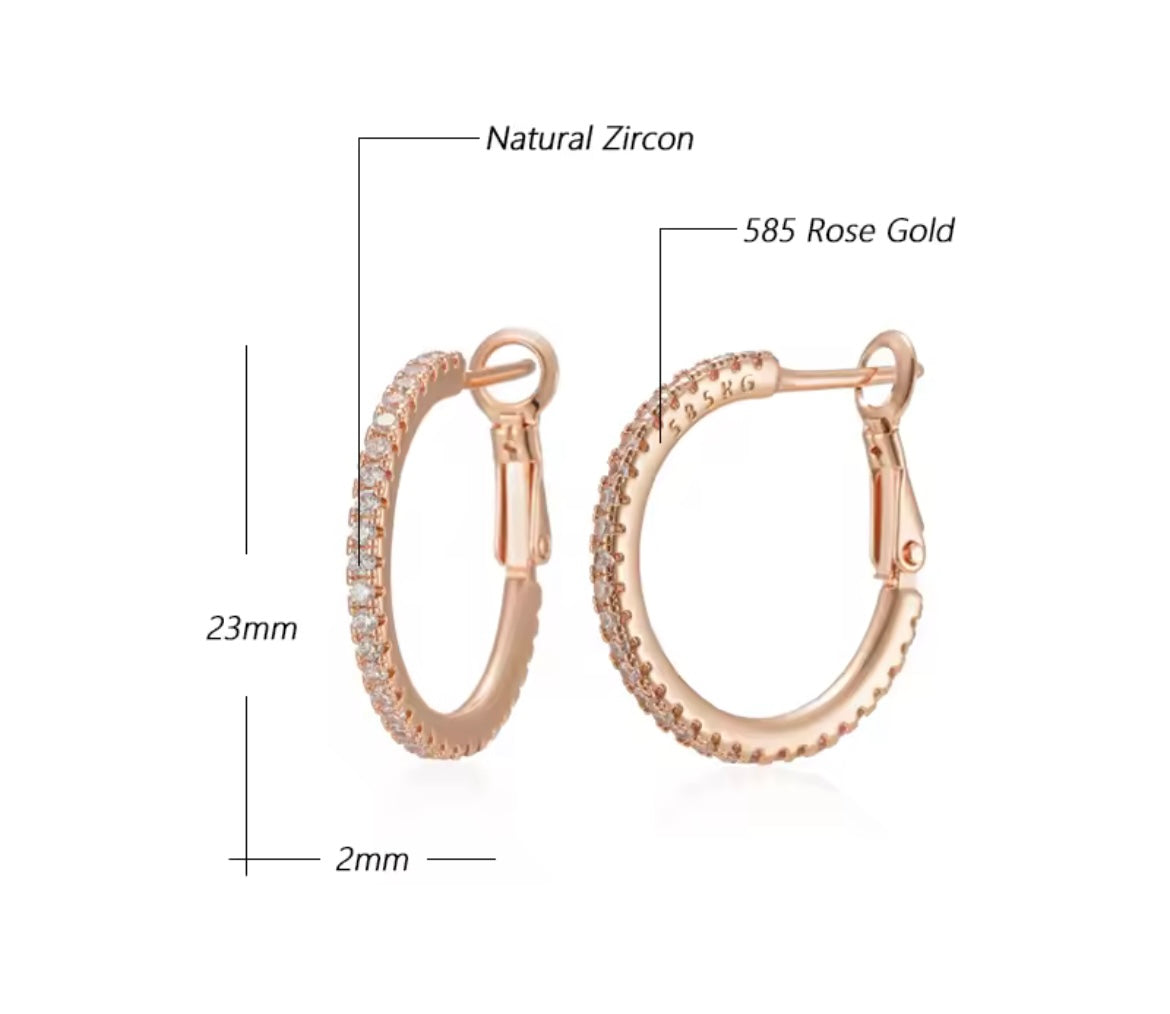 Luxury Rose gold hoops