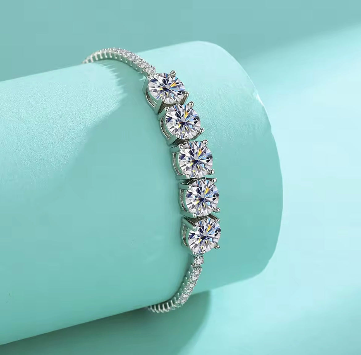 925 Sterling silver 5 carat Moissanite bracelet