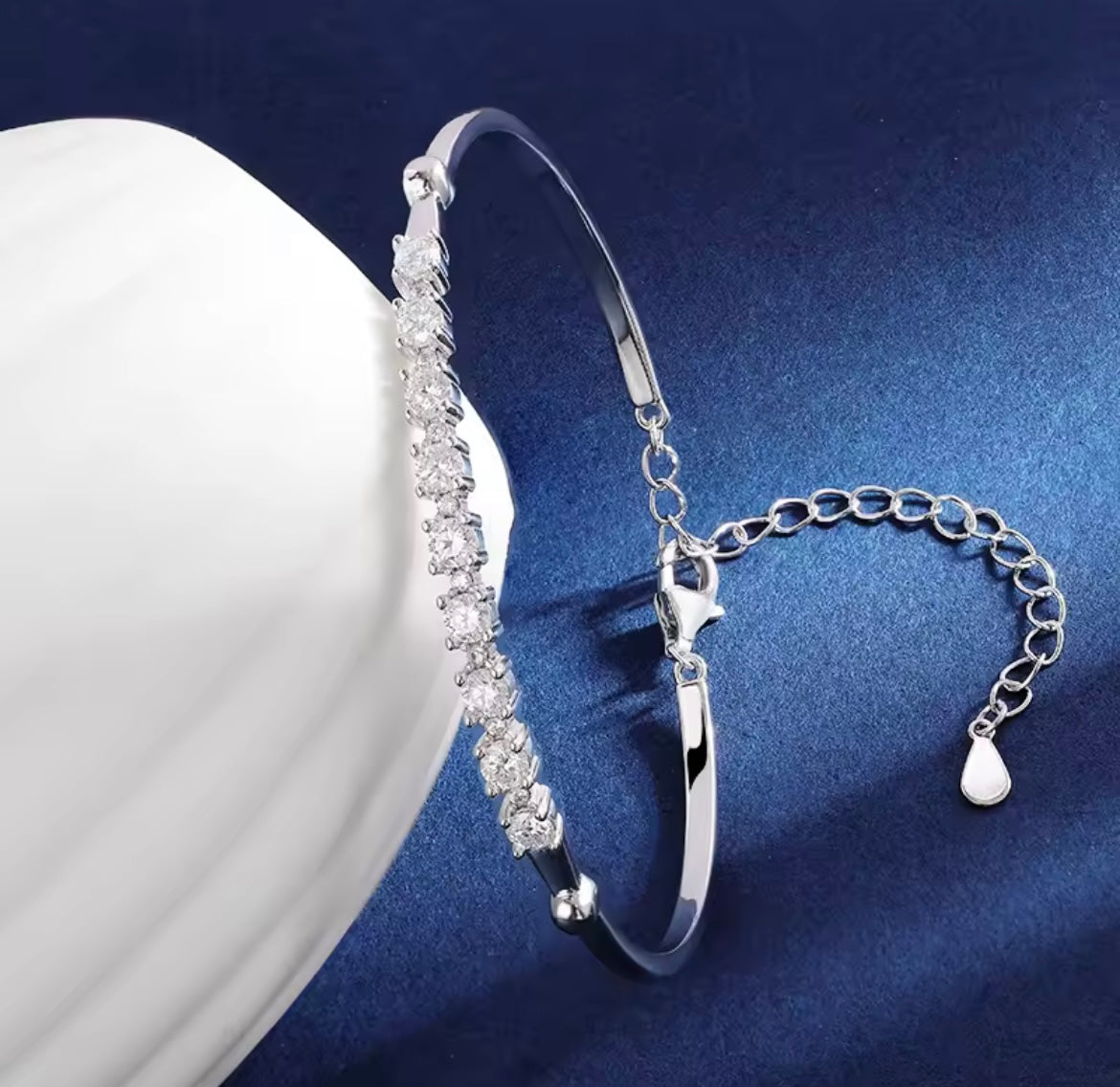 Moissanite Diamond Bracelet Bangle