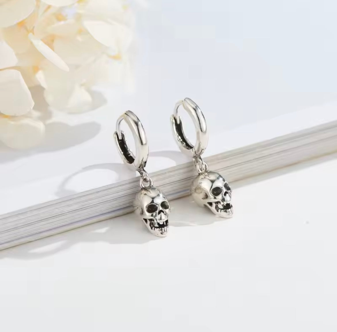 925 Sterling Silver Earrings skull drop Earring