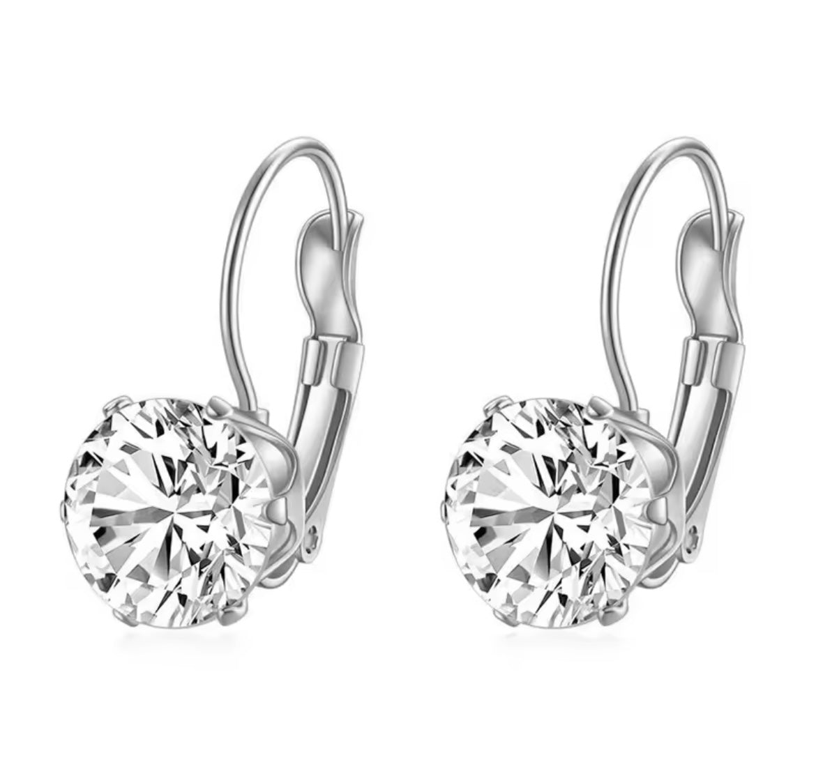 Stainless Steel Crystal Drop Earrings