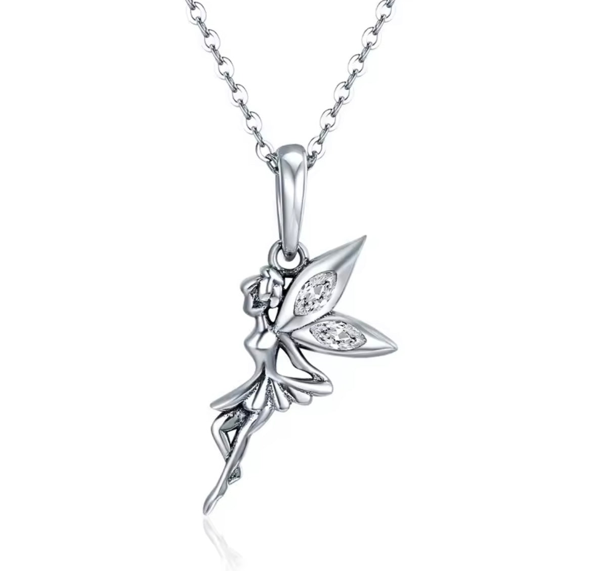925 Sterling Silver Fairy Necklace