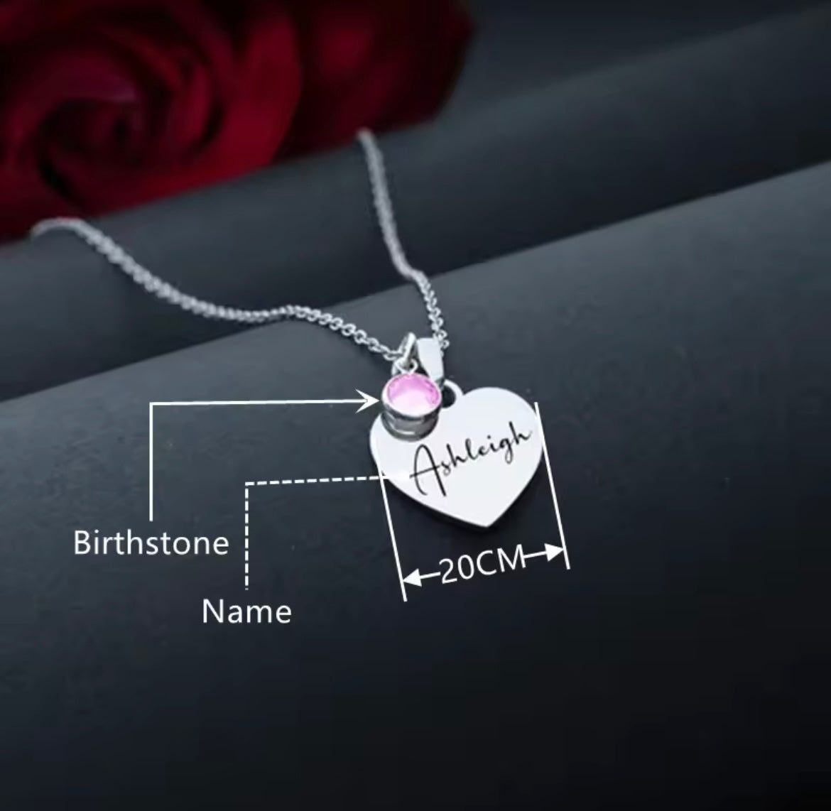 Personalized Name Stainless Steel Necklace Custom With Birthstone Charms