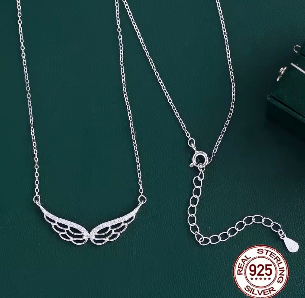 925 Sterling silver angel wing necklace