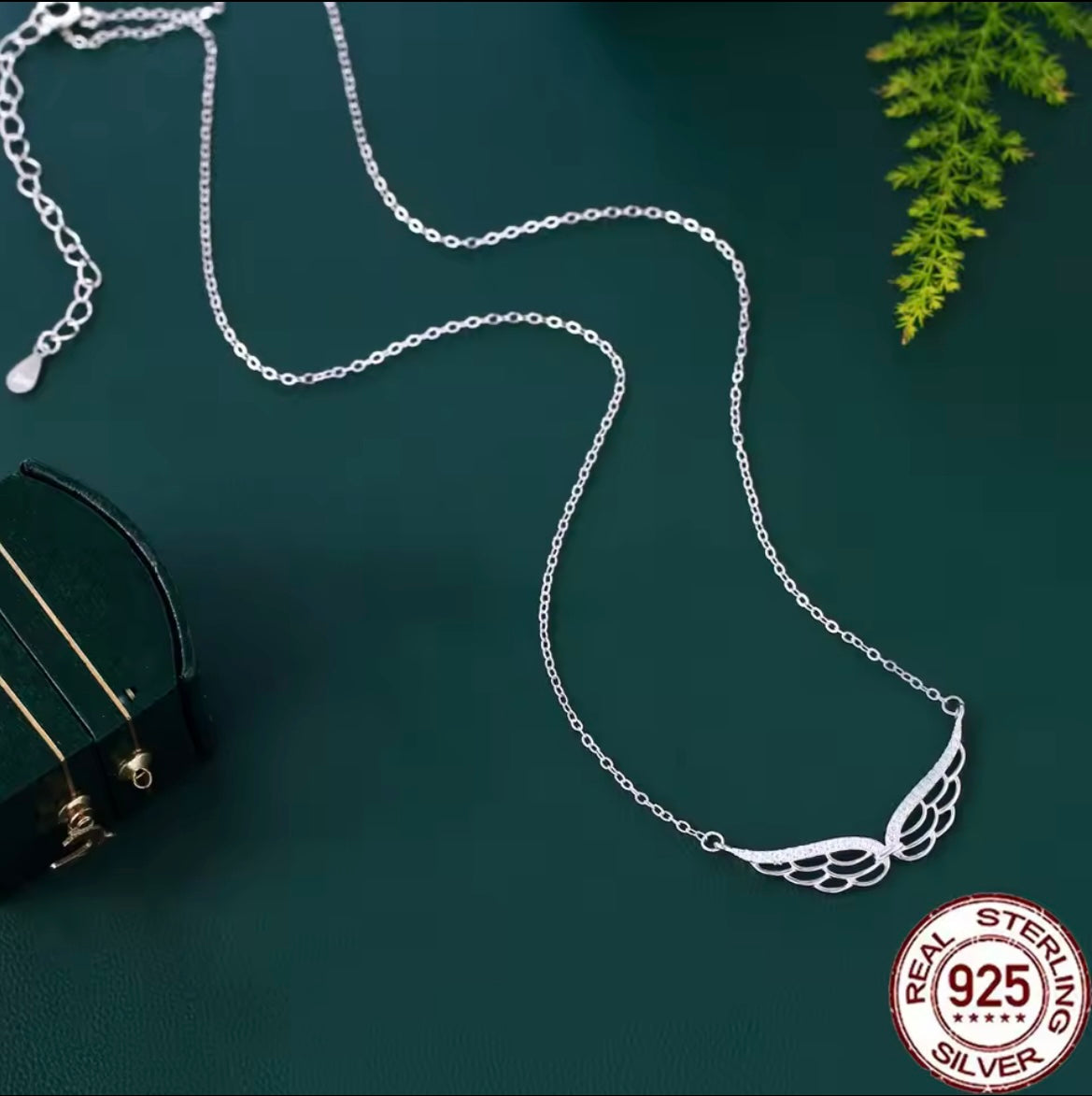 925 Sterling silver angel wing necklace