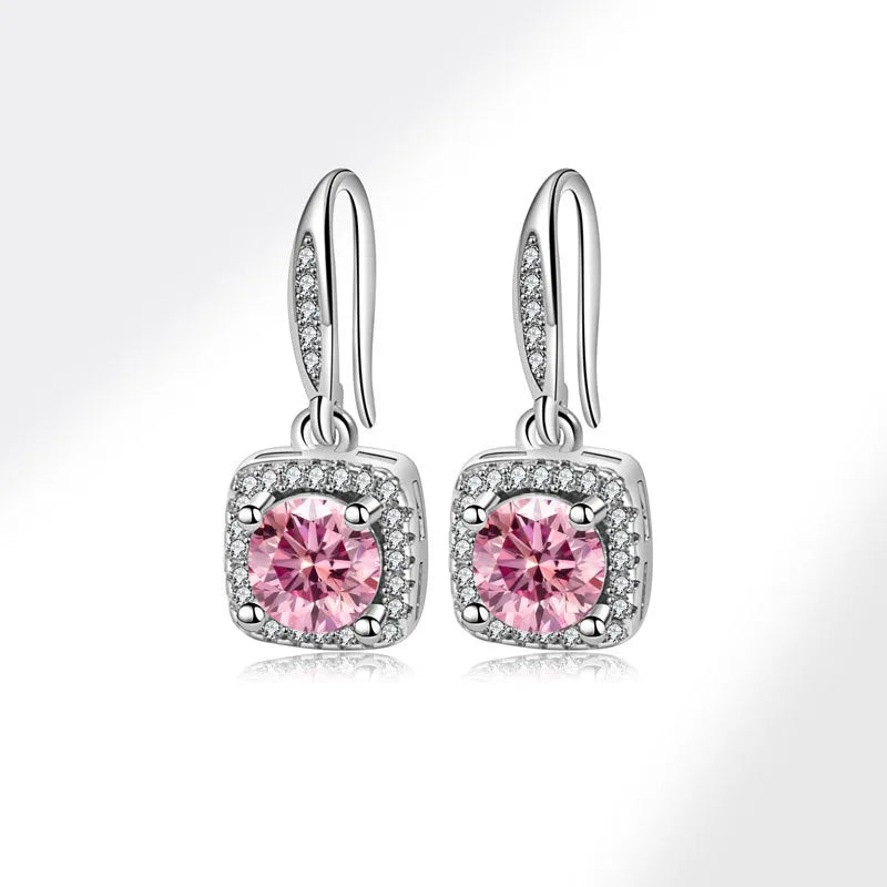 925 Sterling Silver Earrings Square Drop Earrings