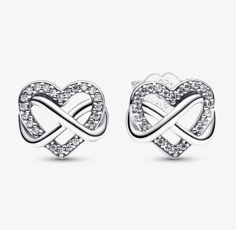 925 Sterling Silver Zircon Heart Shape Earrings