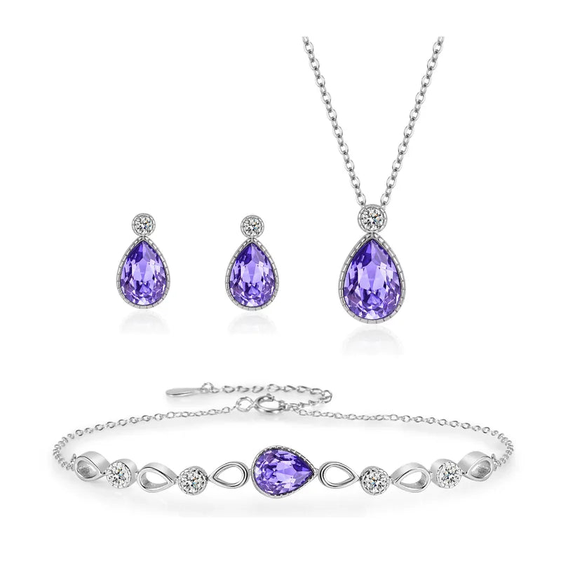 Sterling Silver S925 Mermaid Tears Jewellery Suit Water Drop Jewelry Se