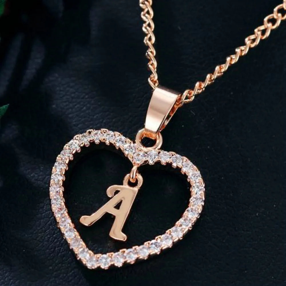 Letter Necklace Zircon Love Pendant Necklace Jewellery