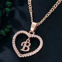 Letter Necklace Zircon Love Pendant Necklace Jewellery