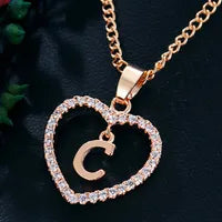 Letter Necklace Zircon Love Pendant Necklace Jewellery