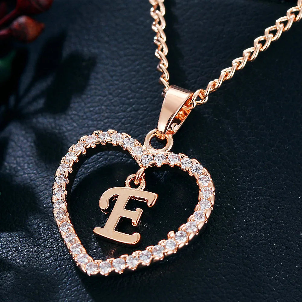 Letter Necklace Zircon Love Pendant Necklace Jewellery