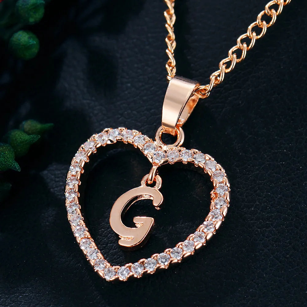 Letter Necklace Zircon Love Pendant Necklace Jewellery